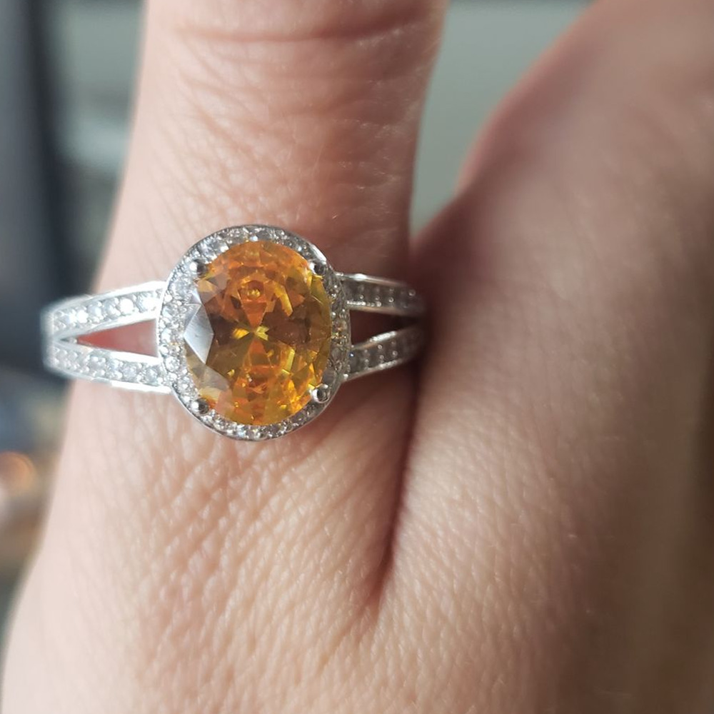 New Beautiful Sunburst & White Ice Ring 12